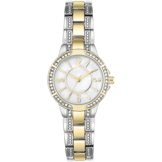 Womens Watch Casual White Round and Two Tone Bracelet