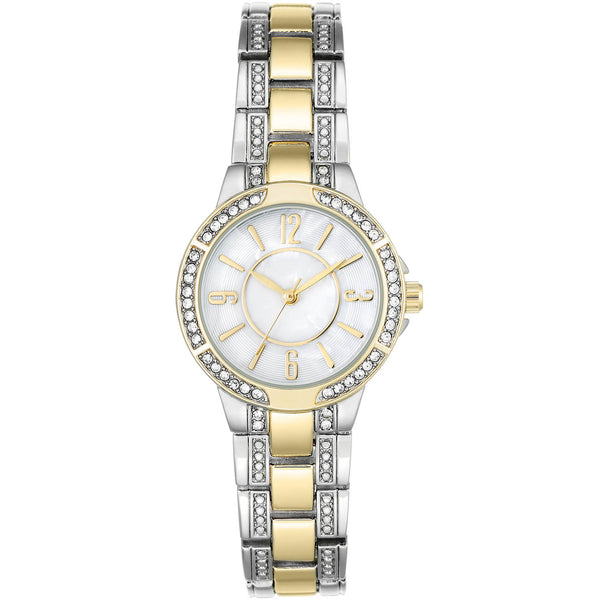 Womens Watch Casual White Round and Two Tone Bracelet
